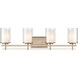 Huderson 4 Light 31 inch Modern Gold Vanity Light Wall Light